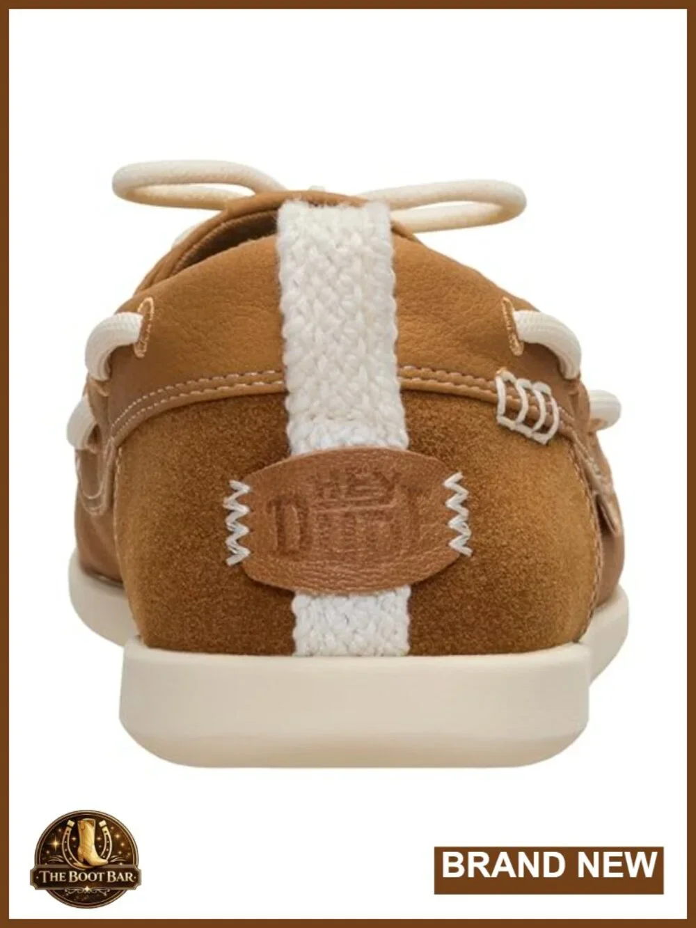 Faux Leather Boat Shoe with Stretch Lace and Removable Foam Insole